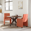 vidaXL Kerekes Étkező Székek 2 pcs Piros narancs 57 x 66 x 94 cm