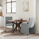 vidaXL Kerekes Étkező Székek 2 pcs Világosszürke 57 x 66 x 94 cm