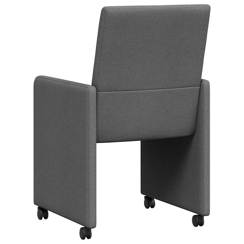 vidaXL Étkező Székek kerékkel 2 pcs Sötétszürke 57 x 66 x 94 cm szövet