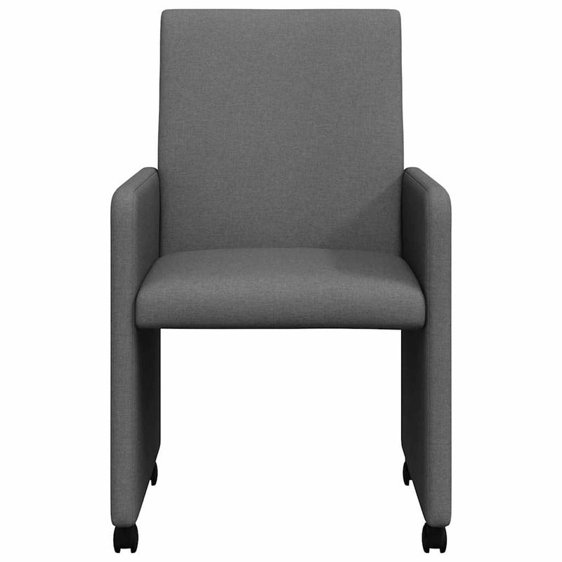 vidaXL Étkező Székek kerékkel 2 pcs Sötétszürke 57 x 66 x 94 cm szövet
