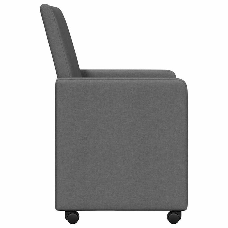 vidaXL Étkező Székek kerékkel 2 pcs Sötétszürke 57 x 66 x 94 cm szövet