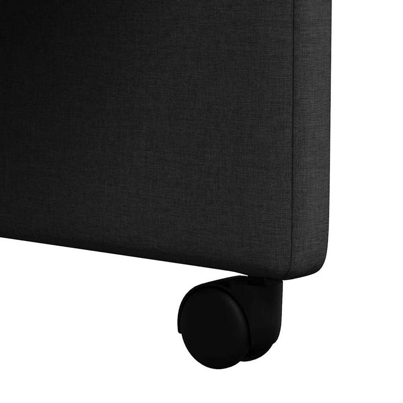 vidaXL Étkező Székek kerékkel 2 pcs Fekete 57 x 66 x 94 cm szövet
