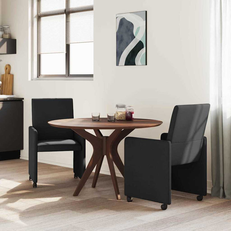 vidaXL Étkező Székek kerékkel 2 pcs Fekete 57 x 66 x 94 cm szövet