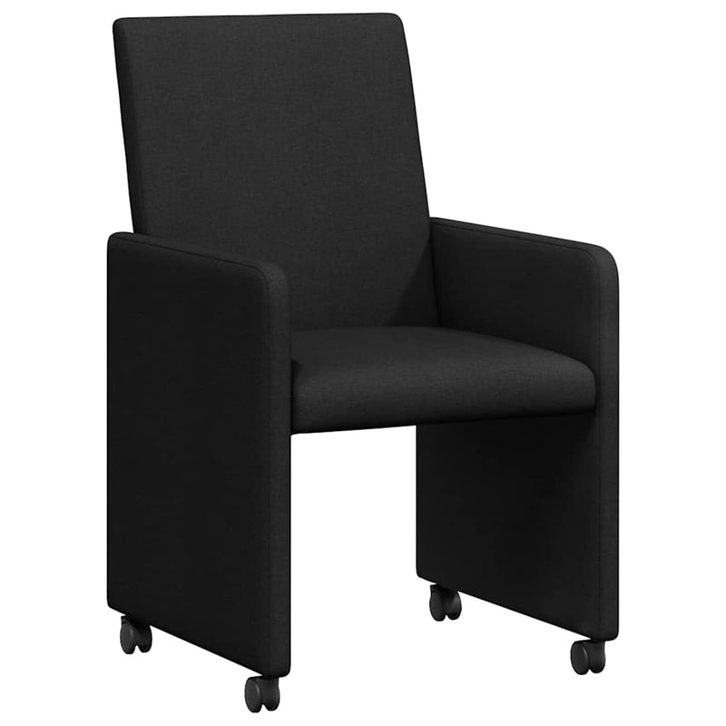 vidaXL Étkező Székek kerékkel 2 pcs Fekete 57 x 66 x 94 cm szövet