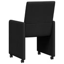 vidaXL Kerekes Étkező Székek 2 pcs Fekete 57 x 66 x 94 cm szövet