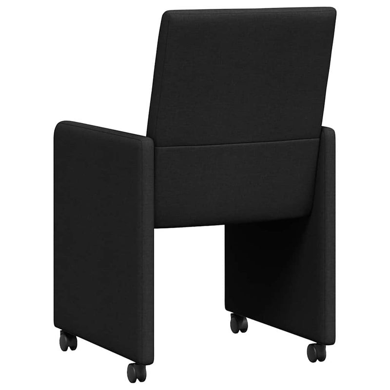 vidaXL Étkező Székek kerékkel 2 pcs Fekete 57 x 66 x 94 cm szövet