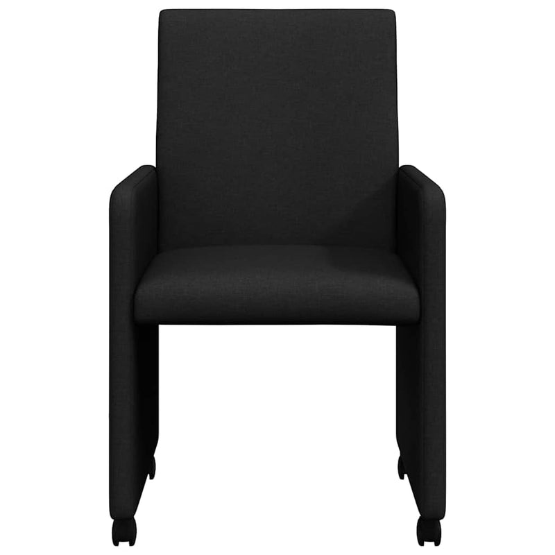 vidaXL Étkező Székek kerékkel 2 pcs Fekete 57 x 66 x 94 cm szövet