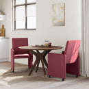 vidaXL Kerekes Étkező Székek 2 pcs bordó 57 x 66 x 94 cm szövet