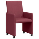 vidaXL Kerekes Étkező Székek 2 pcs bordó 57 x 66 x 94 cm szövet