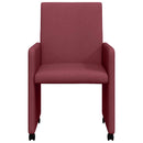 vidaXL Kerekes Étkező Székek 2 pcs bordó 57 x 66 x 94 cm szövet
