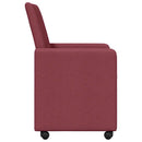 vidaXL Kerekes Étkező Székek 2 pcs bordó 57 x 66 x 94 cm szövet