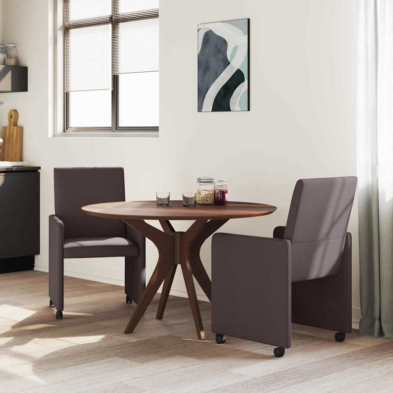 vidaXL Étkező Székek kerékkel 2 pcs sötétbarna 57 x 66 x 94 cm szövet