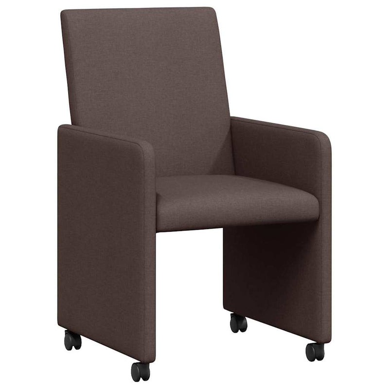 vidaXL Étkező Székek kerékkel 2 pcs sötétbarna 57 x 66 x 94 cm szövet