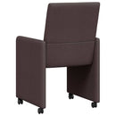 vidaXL Kerekes Étkező Székek 2 pcs Sötét Barna 57 x 66 x 94 cm szövet