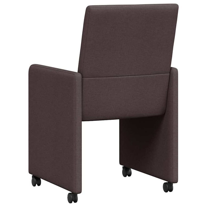 vidaXL Étkező Székek kerékkel 2 pcs sötétbarna 57 x 66 x 94 cm szövet