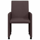 vidaXL Kerekes Étkező Székek 2 pcs Sötét Barna 57 x 66 x 94 cm szövet