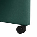 vidaXL Kerekes Étkező Székek 2 pcs Sötétzöld 57 x 66 x 94 cm szövet