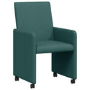 vidaXL Kerekes Étkező Székek 2 pcs Sötétzöld 57 x 66 x 94 cm szövet