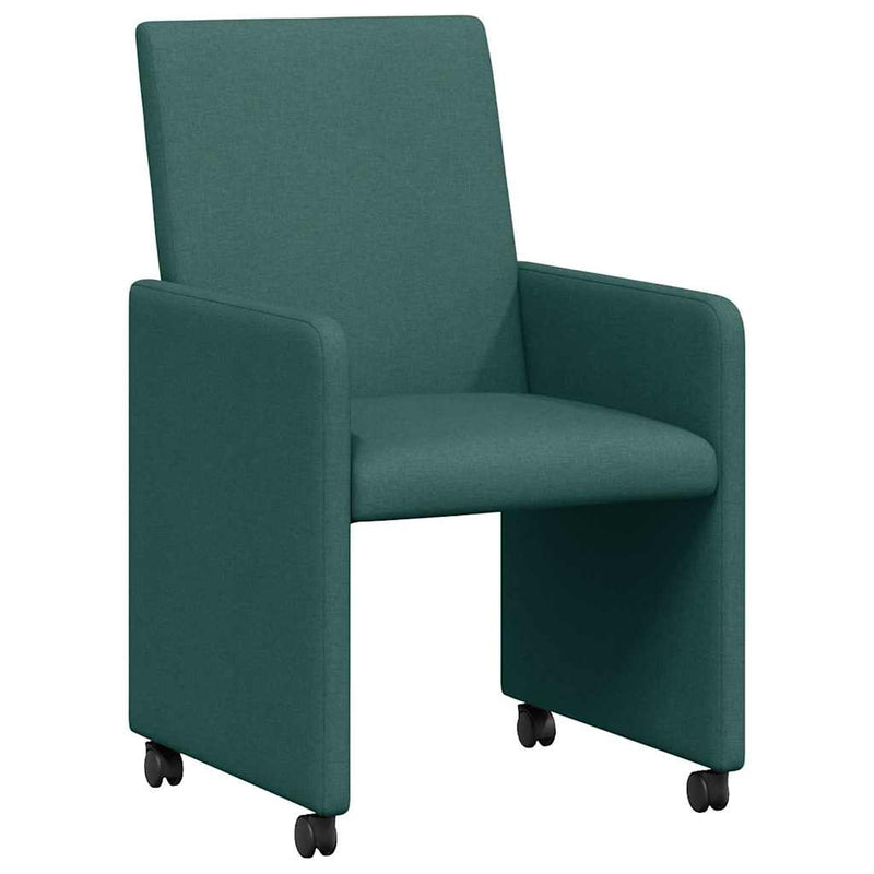 vidaXL Étkező Székek kerékkel 2 pcs Sötétzöld 57 x 66 x 94 cm szövet