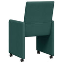vidaXL Kerekes Étkező Székek 2 pcs Sötétzöld 57 x 66 x 94 cm szövet