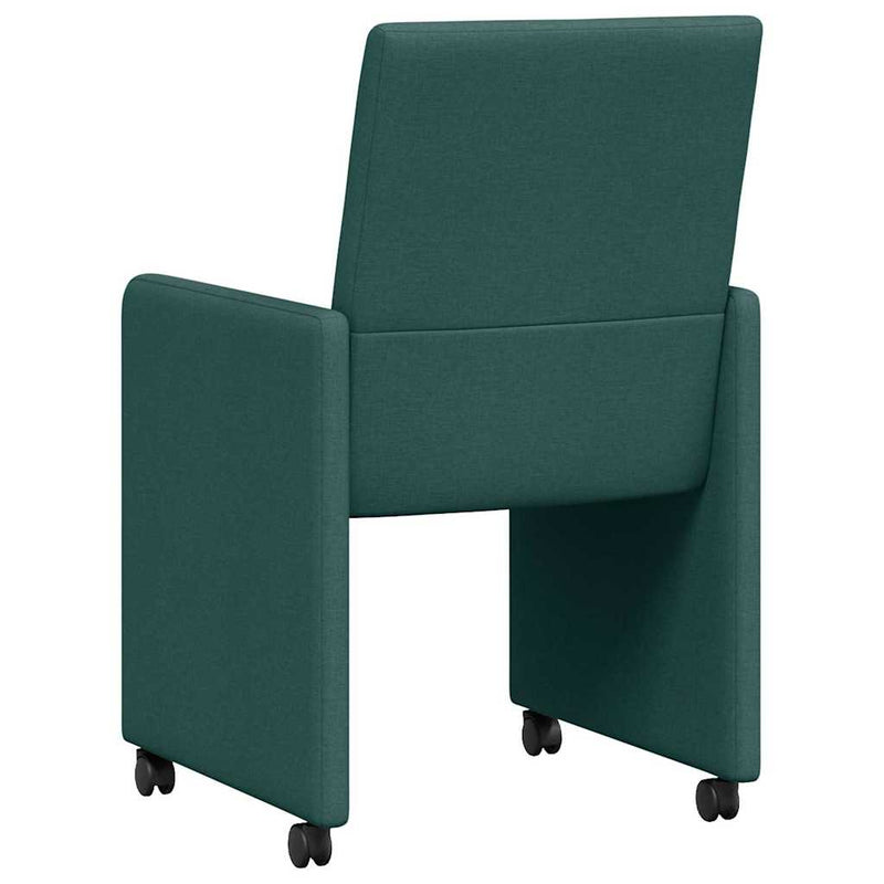 vidaXL Étkező Székek kerékkel 2 pcs Sötétzöld 57 x 66 x 94 cm szövet