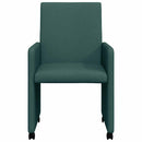 vidaXL Kerekes Étkező Székek 2 pcs Sötétzöld 57 x 66 x 94 cm szövet