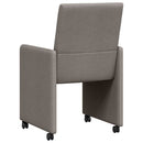 vidaXL Kerekes Étkező Székek 2 pcs Tópszínű 57 x 66 x 94 cm szövet