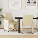 vidaXL Kerekes Étkező Székek 2 pcs Krém 57 x 66 x 94 cm szövet