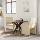 vidaXL Kerekes Étkező Székek 2 pcs Krém 57 x 66 x 94 cm szövet
