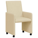 vidaXL Kerekes Étkező Székek 2 pcs Krém 57 x 66 x 94 cm szövet