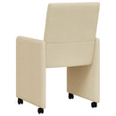 vidaXL Kerekes Étkező Székek 2 pcs Krém 57 x 66 x 94 cm szövet