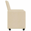 vidaXL Kerekes Étkező Székek 2 pcs Krém 57 x 66 x 94 cm szövet