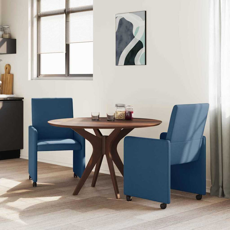 vidaXL Étkező Székek kerékkel 2 pcs Kék 57 x 66 x 94 cm szövet