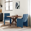 vidaXL Kerekes Étkező Székek 2 pcs Kék 57 x 66 x 94 cm szövet
