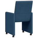 vidaXL Kerekes Étkező Székek 2 pcs Kék 57 x 66 x 94 cm szövet