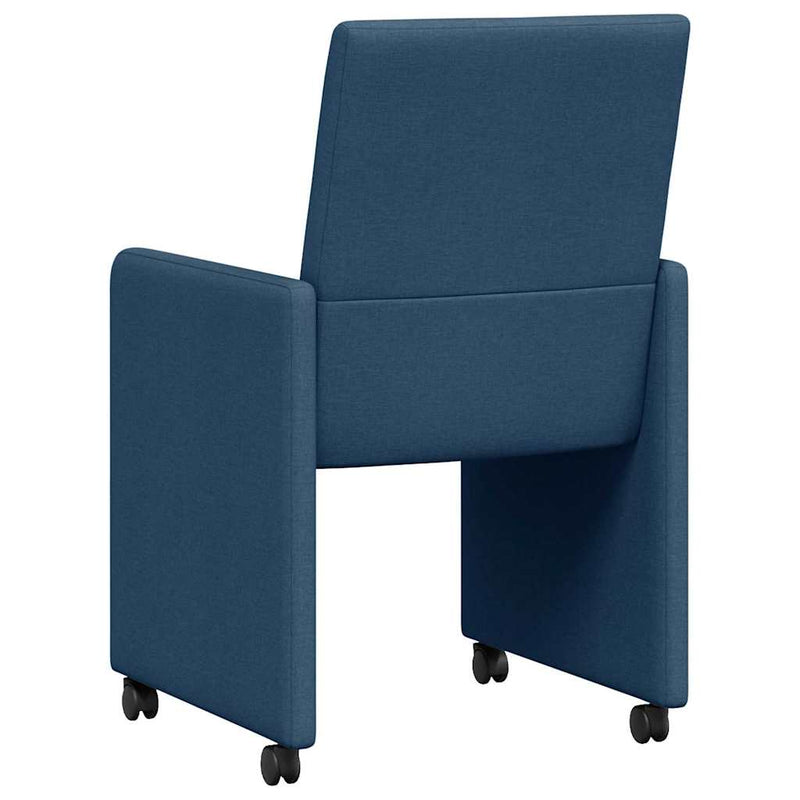 vidaXL Étkező Székek kerékkel 2 pcs Kék 57 x 66 x 94 cm szövet