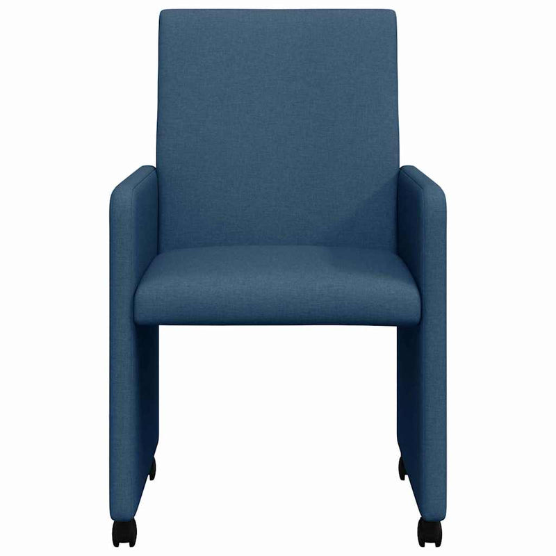 vidaXL Étkező Székek kerékkel 2 pcs Kék 57 x 66 x 94 cm szövet