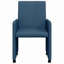 vidaXL Kerekes Étkező Székek 2 pcs Kék 57 x 66 x 94 cm szövet