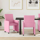 vidaXL Kerekes Étkező Székek 2 pcs Rózsaszín 57 x 66 x 94 cm szövet