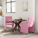 vidaXL Kerekes Étkező Székek 2 pcs Rózsaszín 57 x 66 x 94 cm szövet