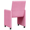 vidaXL Kerekes Étkező Székek 2 pcs Rózsaszín 57 x 66 x 94 cm szövet