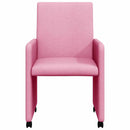 vidaXL Kerekes Étkező Székek 2 pcs Rózsaszín 57 x 66 x 94 cm szövet