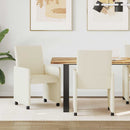 vidaXL Kerekes Étkező Székek 2 pcs Krém 57 x 66 x 94 cm Műbőr