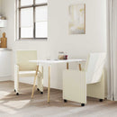 vidaXL Kerekes Étkező Székek 2 pcs Krém 57 x 66 x 94 cm Műbőr