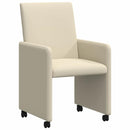 vidaXL Kerekes Étkező Székek 2 pcs Krém 57 x 66 x 94 cm Műbőr