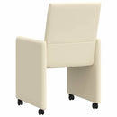 vidaXL Kerekes Étkező Székek 2 pcs Krém 57 x 66 x 94 cm Műbőr