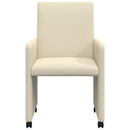 vidaXL Kerekes Étkező Székek 2 pcs Krém 57 x 66 x 94 cm Műbőr