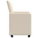 vidaXL Kerekes Étkező Székek 2 pcs Krém 57 x 66 x 94 cm Műbőr