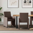 vidaXL Kerekes Étkező Székek 2 pcs Barna 57 x 66 x 94 cm Műbőr