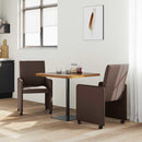 vidaXL Kerekes Étkező Székek 2 pcs Barna 57 x 66 x 94 cm Műbőr